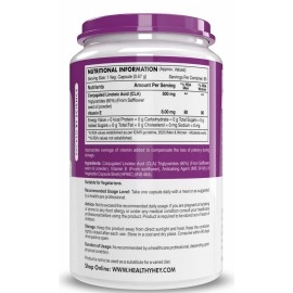 HealthyHey Nutrition Healthy Hey CLA 500 - Conjugated Linoleic Acid - Helps Fat Oxidation - 500mg (60 Veg. Capsules)