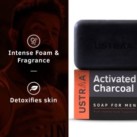 Ustraa Deo Soap with Sea Minerals, Activated Charcoal and Neem and Green Clay (100g, Pack of 6)