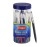 FLAIR Ezee Click 0.7 to 1 mm Ball Pen Jar Pack | Retractable Mechanism With Comfortable Grip For Smooth Writing | Different Playful Body Colors | Blue Ink, Pack of 25 Pens