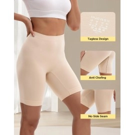 INNERSY Women\'s Slip Shorts for Under Dresses High Waisted Summer Shorts 3-Pack(Black Nude White,Medium)