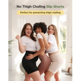 INNERSY Women\'s Slip Shorts for Under Dresses High Waisted Summer Shorts 3-Pack(Black Nude White,Medium)