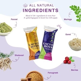 Nutrizoe Lactobites - Lactation Supplement for Breastfeeding with Methi, Moringa, Shatavari, Natural Breast Milk Booster Bars 450g (10 Bars)