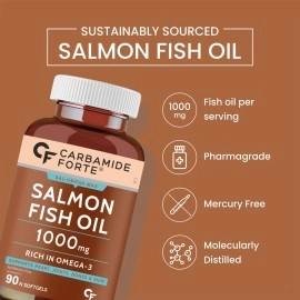 Carbamide Forte Salmon Fish Oil Omega 3 Capsule 1000 mg - 90 Softgel Capsules