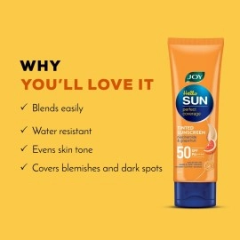 Joy Tinted Sunscreen SPF 50 With Natural Tone Tint (50ml) | Mattifying, Water Resistant & Easy Blending Cream for Sun Protection | Broad Spectrum Sunscreen For Men & Women