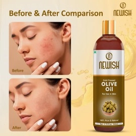 Newish Pure Cold Pressed Olive Oil For Hair and Skin, 200ml