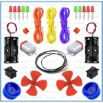 PGSA2Z Science Project Material DIY Kit DC Motor, Small Pulley Wheels AA Battery Holder with Wire, Belt, Wire, Switch, DIY/Etc(KIT 8)