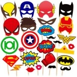 SYGA 19 Pieces Super Heros Masks Cartoon Party Supplies Favors for Kids