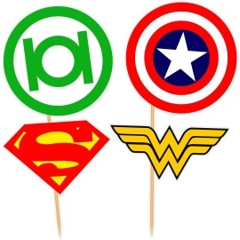 SYGA 19 Pieces Super Heros Masks Cartoon Party Supplies Favors for Kids