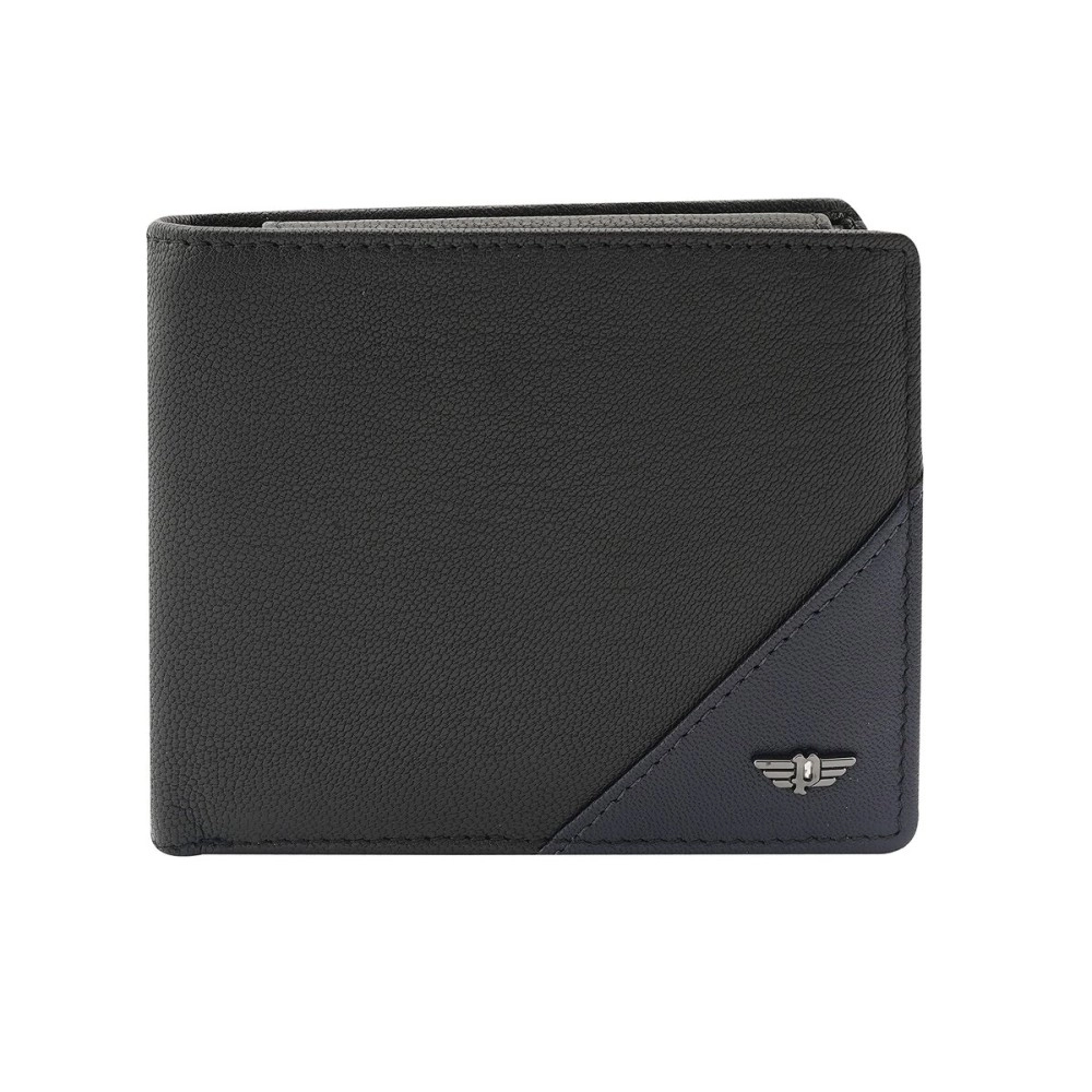 POLICE Police Groix men\'s Leather Over Flap Coin Wallet -Black