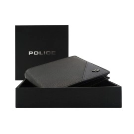 POLICE Police Groix men\'s Leather Over Flap Coin Wallet -Black