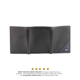 Police Groix Men\'s Leather Tri-Fold Wallet - Black