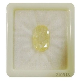 Sidharth Gems 7.25 Ratti - 6.45 Carat Unheated Untreated Ceylone Yellow Sapphire Pukhraj Stone Original Certified Natural Gemstone AAA+ Quality