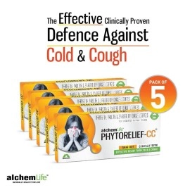 AlchemLife PhytoRelief CC | Fights cough, cold & sore throat | 5X Natural Immunity Booster | Clinically tested & Patented solution| Sugar-Free - Pack of 3 (30 Pastilles)