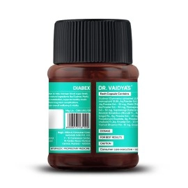 Dr. Vaidya\'s Diabex Capsules | Helps Regulate Blood Sugar Levels | Ayurvedic Blend With The Goodness Of Methi, Karela & Neem | (30 Capsules) Pack Of 2