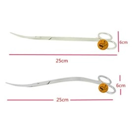 Sage Square Jumbo Size Professional Aquarium Tongs Scissor Long Stainless Steel Scissor Tool for Fish Tank, Aquatic Plant Cleaning (Wave & Curve)