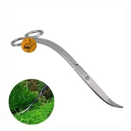 Sage Square Jumbo Size Professional Aquarium Tongs Scissor Long Stainless Steel Scissor Tool for Fish Tank, Aquatic Plant Cleaning (Wave & Curve)