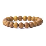 EDMIRIA Sandalwood Chandan Round Beads Yoga Meditation Handmade Elastic Stretchable Bracelet for Men and Women, Large, 8mm Beads, Agate