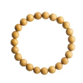 EDMIRIA Sandalwood Chandan Round Beads Yoga Meditation Handmade Elastic Stretchable Bracelet for Men and Women, Large, 8mm Beads, Agate