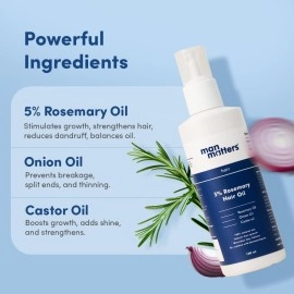 Man Matters Hair Oil With Rosemary, Onion, Bhringraj, Shikkai, Brahmi & Amla Oils | Reduces Hair Breakage, Nourishes Hair & Protects Shine | 100ml