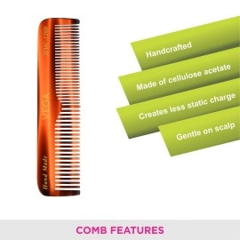 Vega Pocket Comb (Brown) - Pack of 2