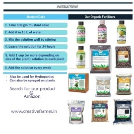 Creative Farmer Enriched Mustard Oil Cake Powder 1Kg Improves Root Growth for Plants/Trees/Herbs