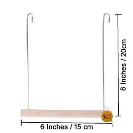 Sage Square Playful Natural Wood Perch Swing Toy Cage Hanging Platform, Climbing, Exercise Perch for Birds (Large) (Pack of 2)