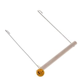 Sage Square Playful Natural Wood Perch Swing Toy Cage Hanging Platform, Climbing, Exercise Perch for Birds (Large) (Pack of 2)