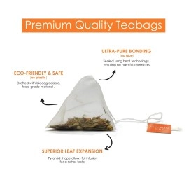 Sunglow Energize (Ginger & Turmeric) by Saffron Cup - 20 Pyramid Tea Bags | Perfect for Iced Tea & Summer Wellness | Caffeine-Free Blend with Lemongrass, Orange Peel & Licorice