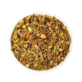 Sunglow Energize (Ginger & Turmeric) by Saffron Cup - 20 Pyramid Tea Bags | Perfect for Iced Tea & Summer Wellness | Caffeine-Free Blend with Lemongrass, Orange Peel & Licorice