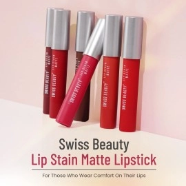 Swiss Beauty Stain Matte Lipstick | Long Lasting, Hydrating & Lightweight Lipstick | Coffee, 3.4gm