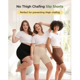 INNERSY Women\'s Slip Shorts for Under Dresses High Waisted Summer Shorts 3-Pack(Black,Large)