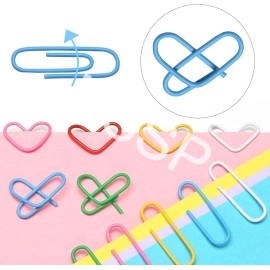 NSSP 50 Pieces Office Supply & Stationery Paper U Clips Colorful Metal Binder Paper Clip Pins School Binding Supplies Memo Bookmark Clip (Multicolor) (Size:35 mm)