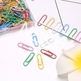 NSSP 50 Pieces Office Supply & Stationery Paper U Clips Colorful Metal Binder Paper Clip Pins School Binding Supplies Memo Bookmark Clip (Multicolor) (Size:35 mm)