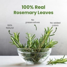 YOGAFY- Dried Rosemary Tea - 100gm || HAIR GROWTH, TEA & SEASONING || Top Grade Leaves - Caffeine - Free | Herbal Tea - Gluten Free - GMO-Free | Pet Jar Packaging