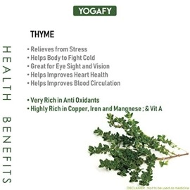 YOGAFY- Organic Thyme Leaves I Herbal Tea Leaves for Cough and Cold |100 Gram - 50 Cups |