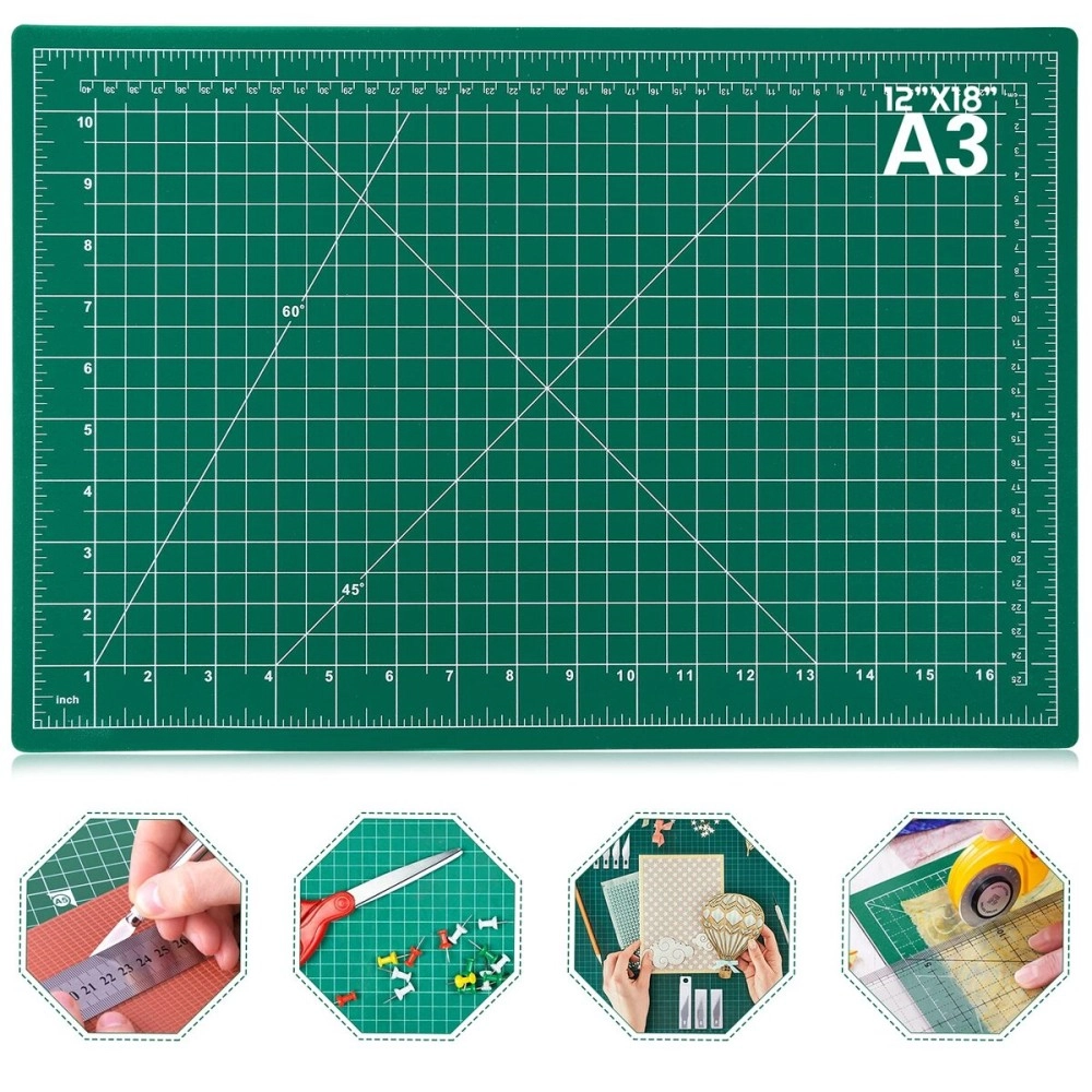 Anezus Self Healing Sewing Mat, 12 x 18 Rotary Cutting Mat Double Sided 5-Ply Craft Cutting Board for Sewing Crafts Hobby Fabric Precision Scrapbooking Project