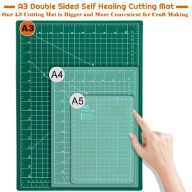 Anezus Self Healing Sewing Mat, 12 x 18 Rotary Cutting Mat Double Sided 5-Ply Craft Cutting Board for Sewing Crafts Hobby Fabric Precision Scrapbooking Project