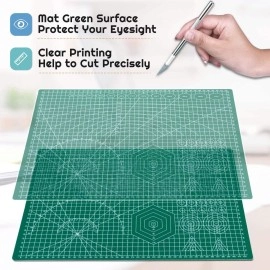 Anezus Self Healing Sewing Mat, 12 x 18 Rotary Cutting Mat Double Sided 5-Ply Craft Cutting Board for Sewing Crafts Hobby Fabric Precision Scrapbooking Project