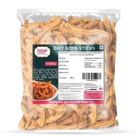Delight Foods Maharashtrian Snacks - Soya Stick (Diet- low Oil) | Namkeen, Savory, Chips, Healthy Snacks (Diet Soya Sticks 350g)