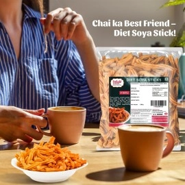 Delight Foods Maharashtrian Snacks - Soya Stick (Diet- low Oil) | Namkeen, Savory, Chips, Healthy Snacks (Diet Soya Sticks 350g)