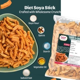 Delight Foods Maharashtrian Snacks - Soya Stick (Diet- low Oil) | Namkeen, Savory, Chips, Healthy Snacks (Diet Soya Sticks 350g)