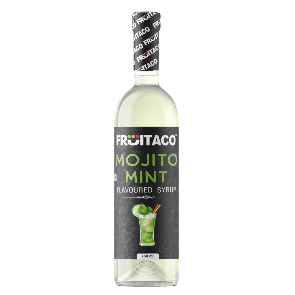 Fruitaco Mojito Mint Syrup 750ML | Mixer for Mocktails, Cocktails, Drinks, Juices, Beverages | Non Alcoholic Mix (Pack of 1)