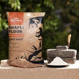 Two Brothers Organic Farms - Khapli Wheat Flour (2 kg) | High Dietary Fiber | Easy Digestion | Stoneground Emmer Atta