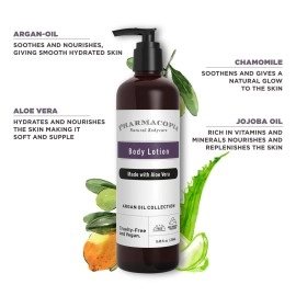 Kimirica Pharmacopia Argan Oil and Aloe Vera Organic Body Lotion for Dry Skin 250 ml