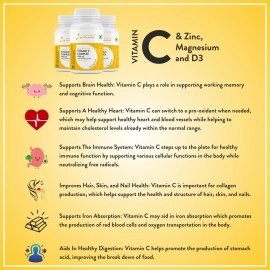 Mypro Sport Nutrition Vitamin - C & Zinc,Magnesium & D3 Chewable Tablet Promotes A Healthy Immune Support,Antioxidant,(60 Tablet) Vegan,Keto Friendly & Sugar Free,Immunity booster, For Men & Women