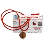 ASTRODIDI 4 Mukhi Rudraksha Pendant with Lab Certified | Nepali Four Face Original Rudraksh | Astrological Benefits | Unisex Design for Men & Women Boys and Girls, Standard, Rudraksha, No Gemstone