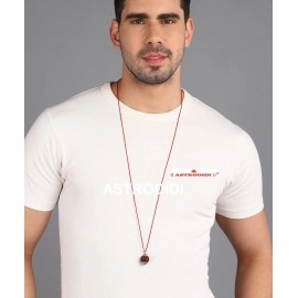 ASTRODIDI 4 Mukhi Rudraksha Pendant with Lab Certified | Nepali Four Face Original Rudraksh | Astrological Benefits | Unisex Design for Men & Women Boys and Girls, Standard, Rudraksha, No Gemstone