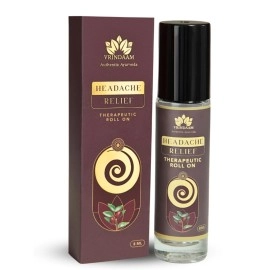 VRINDAAM Headache Relief Roll On Provide Relief From Headache | Made with Menthol Crystal, Camphor Blended with Winter Green, Eucalyptus, Rosemary Essential Oils & Jojoba Oil - 8 ML