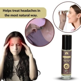 VRINDAAM Headache Relief Roll On Provide Relief From Headache | Made with Menthol Crystal, Camphor Blended with Winter Green, Eucalyptus, Rosemary Essential Oils & Jojoba Oil - 8 ML