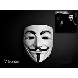 FAVELA V for Vendetta Comic Face Mask Anonymous Guy Fawkes (White) Pack of 5 Party Face mask For Mens ,Womens